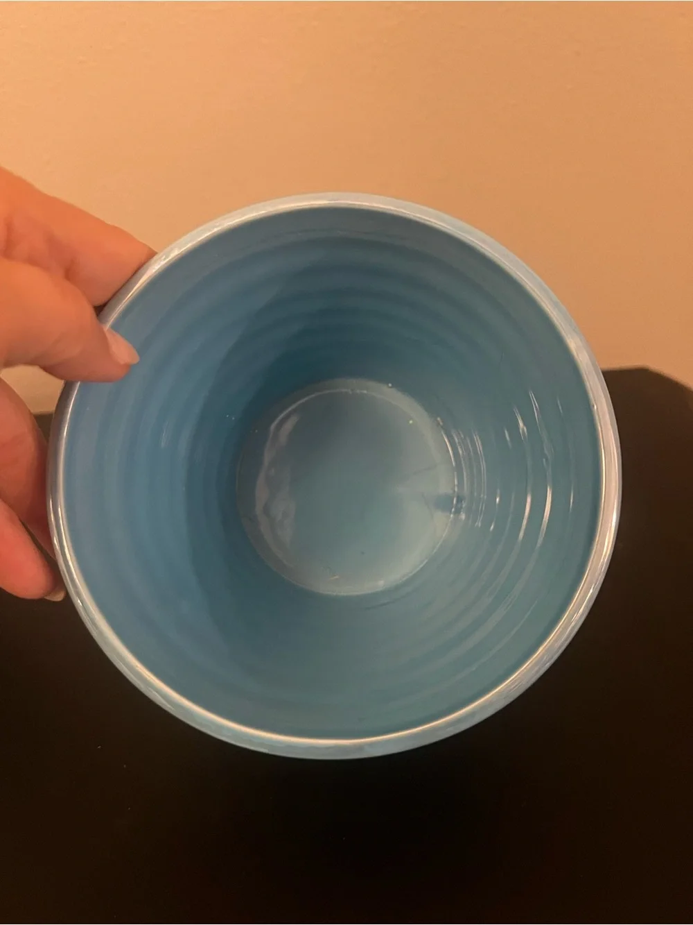 Iridescent Blue Ceramic Planter Pair -